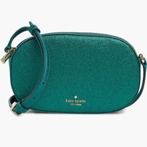 NWT Kate Spade Glimmer Oval Camera Crossbody Bag in Festive Teal